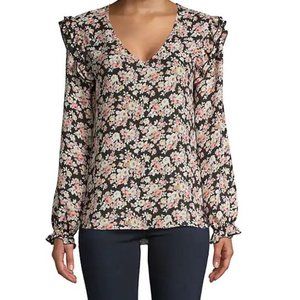 SUPPLY & DEMAND Peggy Dark Floral Print Blouse from Saks NWT